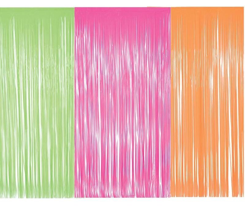 1-Ply Neon Plastic Fringe Curtain