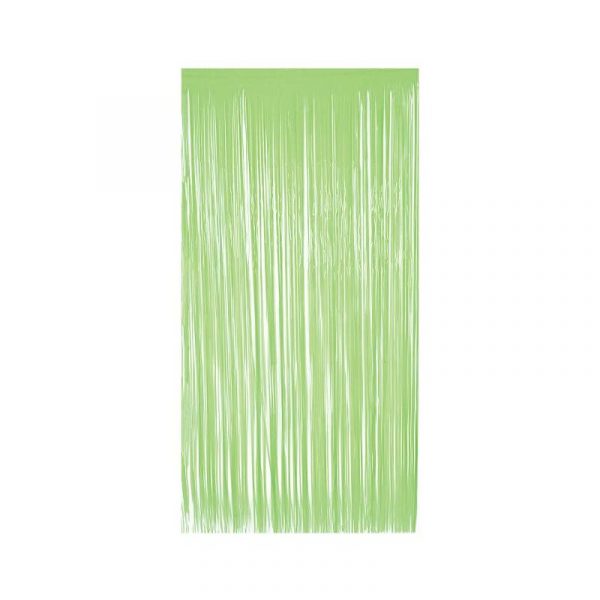 neon green 1-ply plastic fringe curtain