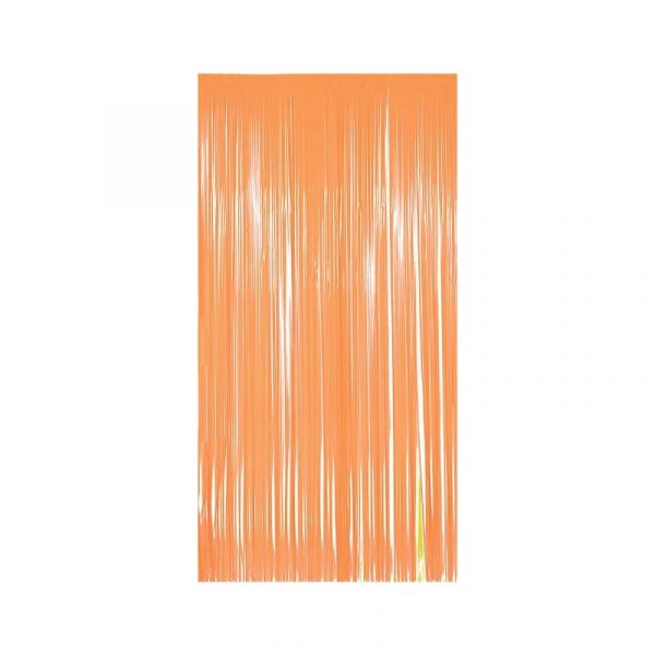 neon orange 1-ply plastic fringe curtain