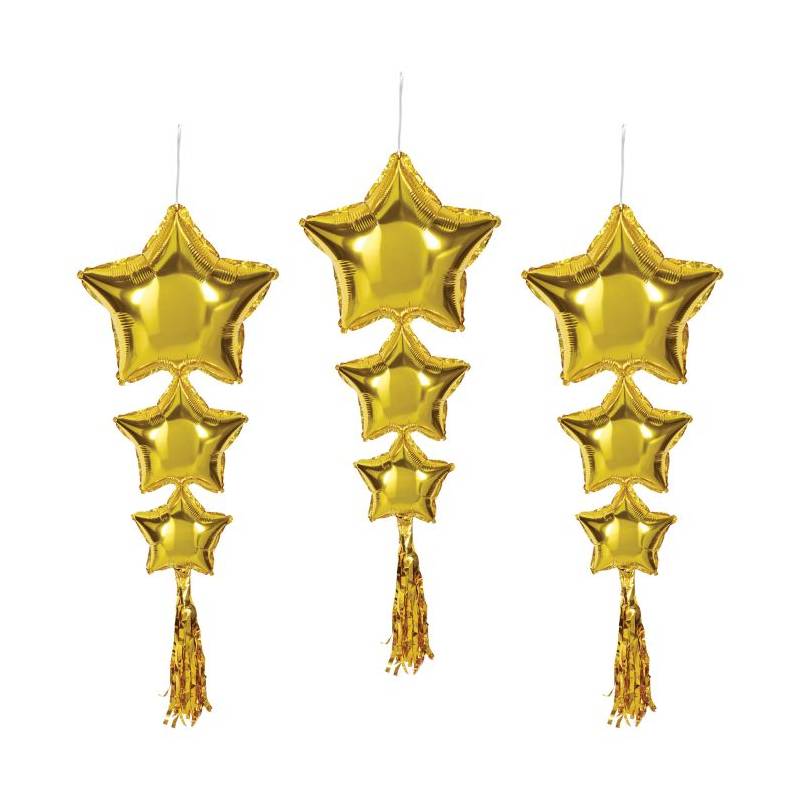 gold star balloons with tassels