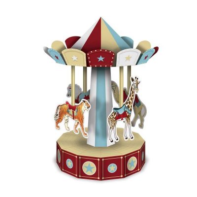 3-d vintage circus carousel centerpiece