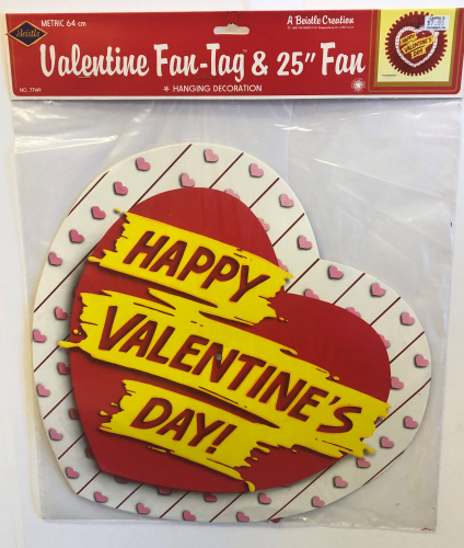 vintage 1990 valentine's day tissue fan