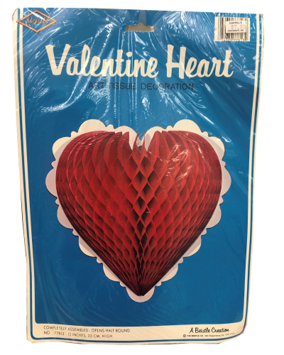 vintage tissue honeycomb heart