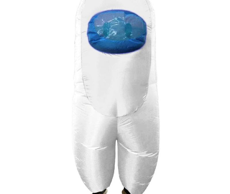 Inflatable Sus White Crewmate Killer Child Costume