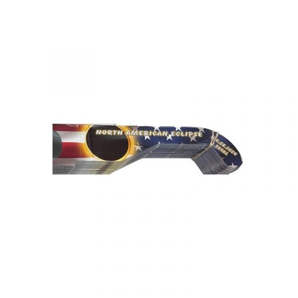 Safe Solar Eclipse Glasses American Fla design with north American eclipse written on the arm