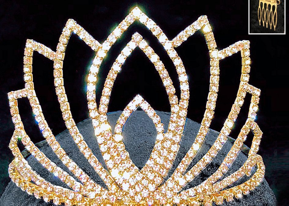Gold Rhinestone Tiara style # 267