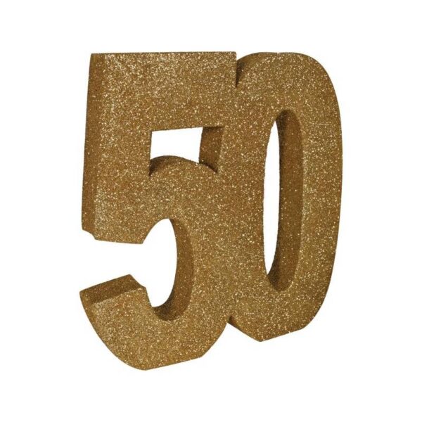 3-D Glittered Numeral 50 Centerpiece