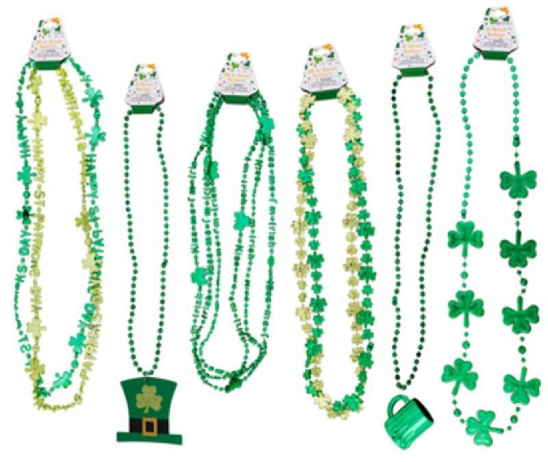 St. Pat Metallic Plastic Bead Necklace