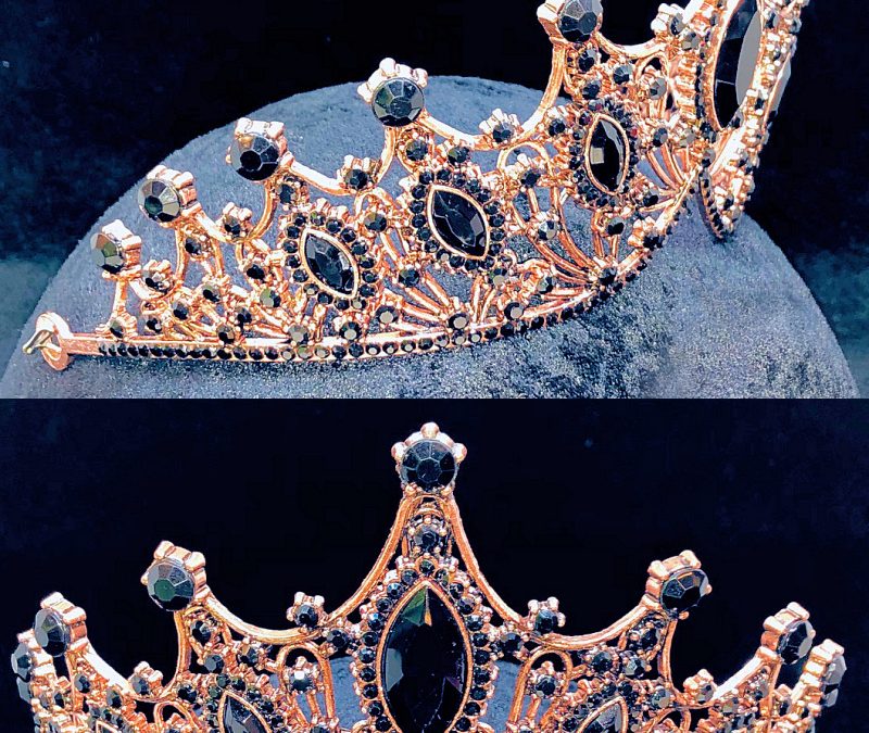 Gothic Copper and Black Rhinestone Tiara