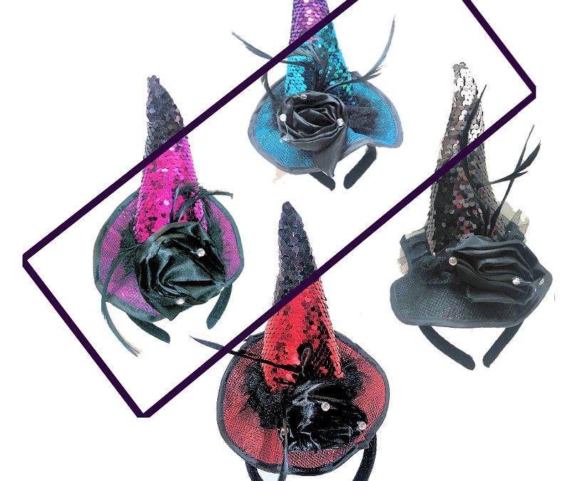 Reversible Sequin Witch Hat Headband