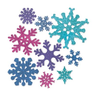 Snowflake Cutouts Glittered Multicolor