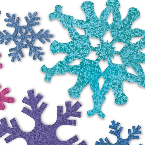 Snowflake Cutouts Glittered Multicolor