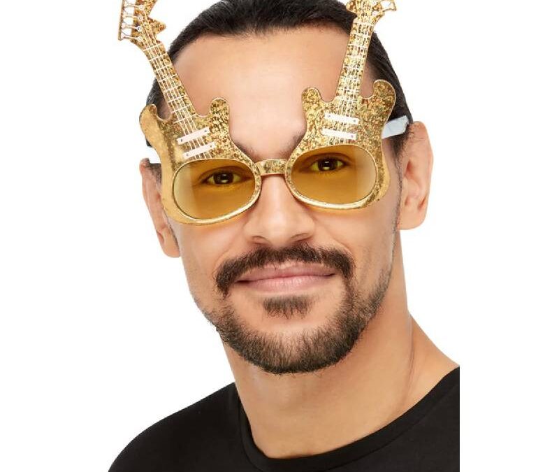 Electric Guitar Gold Eyeglasses