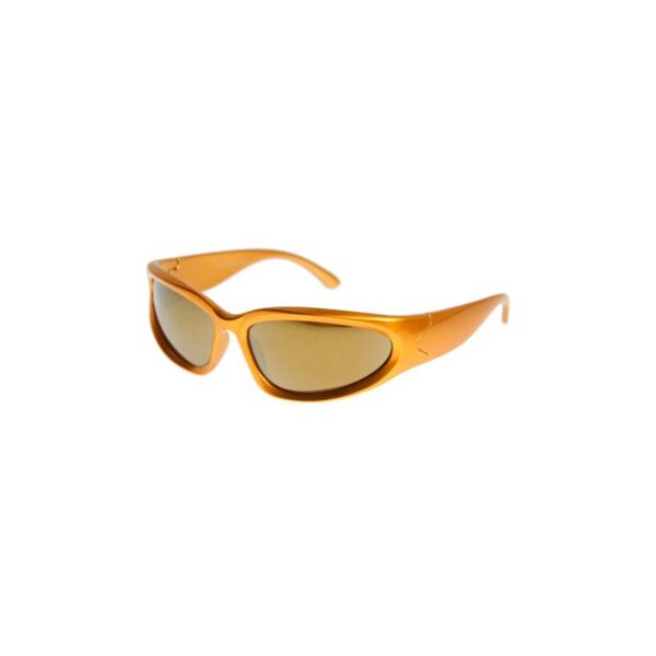 Mirror Lens Metallic Frame Sunglasses gold