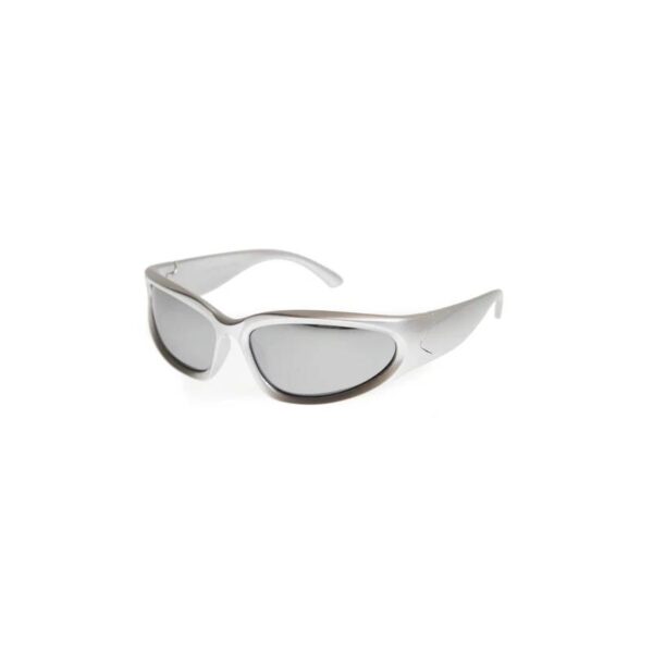 Mirror Lens Metallic Frame Sunglasses silver