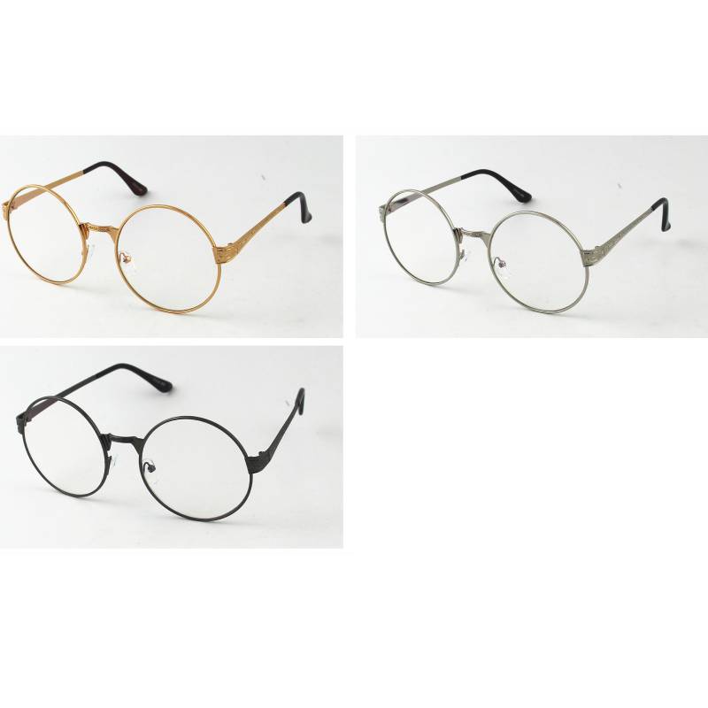 Metal Frame/Large Clear Round Lens Eyeglasses