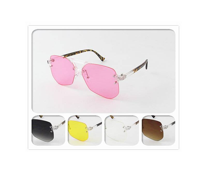 Rimless Angle Cut Lens Sunglasses