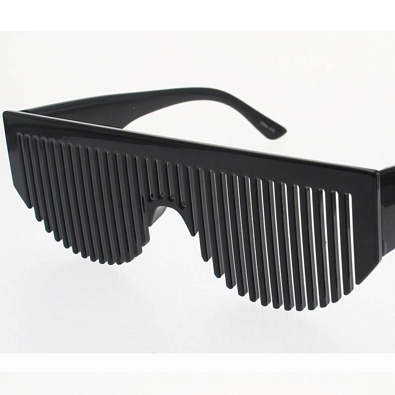 Vertical Comb Teeth Eyeglasses-black