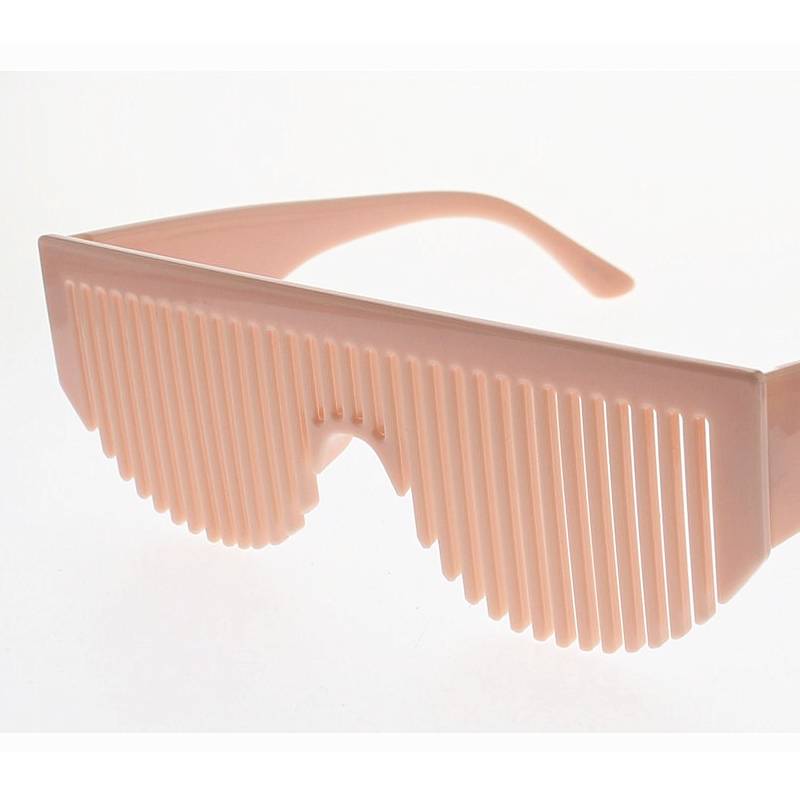 Vertical Comb Teeth Eyeglasses-pink