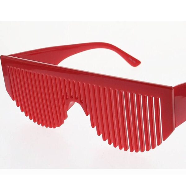 Vertical Comb Teeth Eyeglasses-red