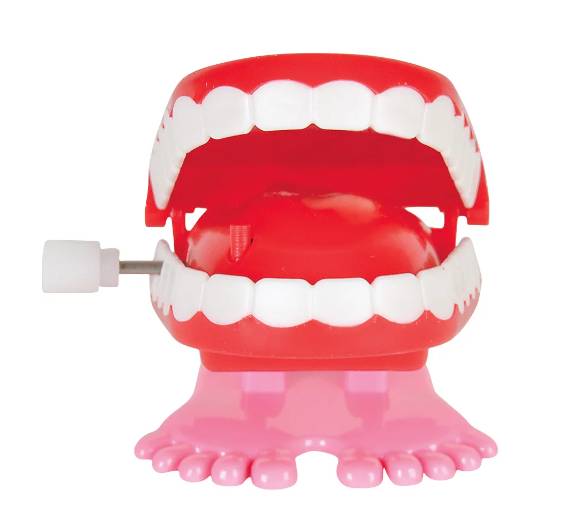 Chattering, walking, wind-up funny teeth.