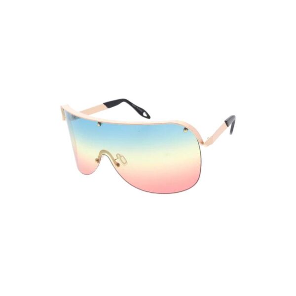 Large Shaded Uni-Lens Sunglasses blue/tan/pink