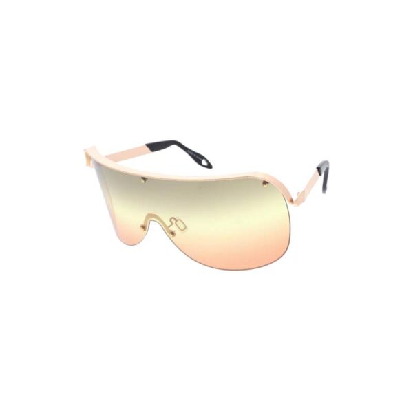 Large Shaded Uni-Lens Sunglasses gray/tan/pink