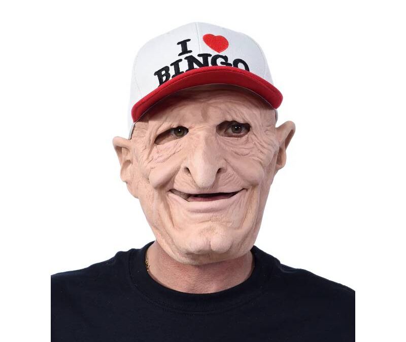 Old Man Bingo Cap Mask
