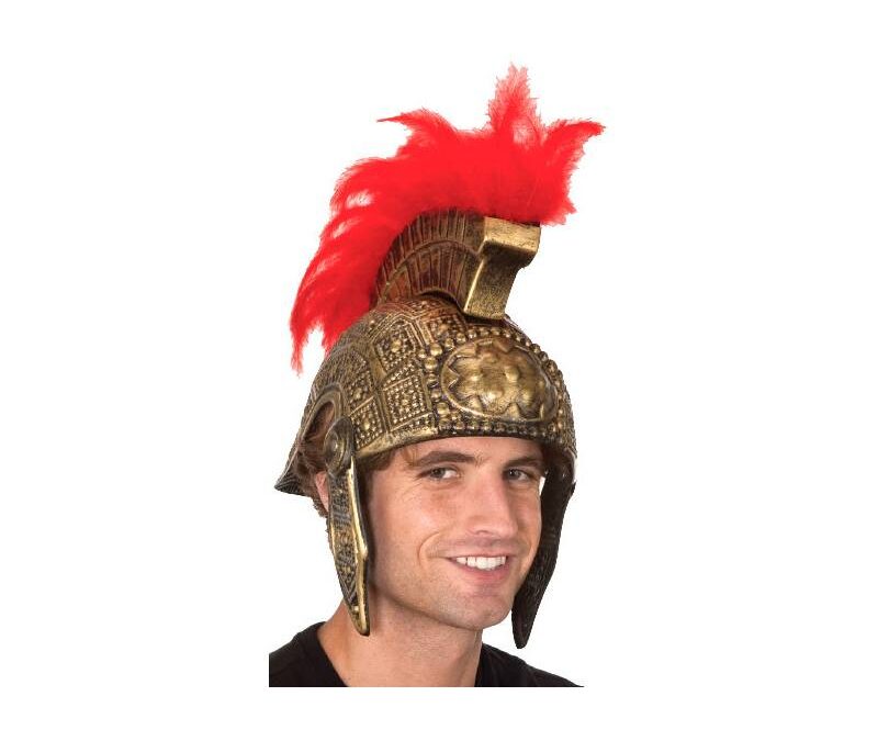 Gladiator Helmet Red Feather