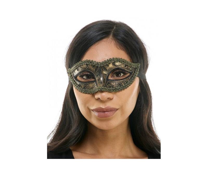 Deluxe Trimmed Venetian Half Mask