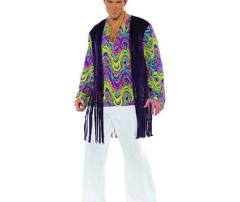 60s Blacklight Shirt w Fringed Vest