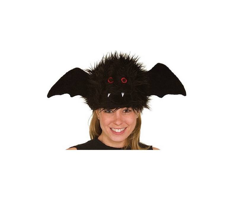 Furry Fabric Flying Bat Hat