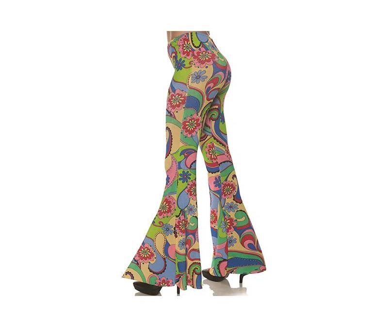 70s Bell Bottoms Printed Pants