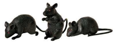 3.5 inch Black Rubber Mice