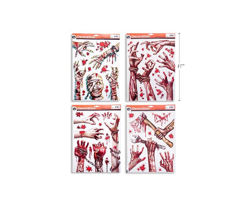 Bloody Zombie Window Cling Sheets
