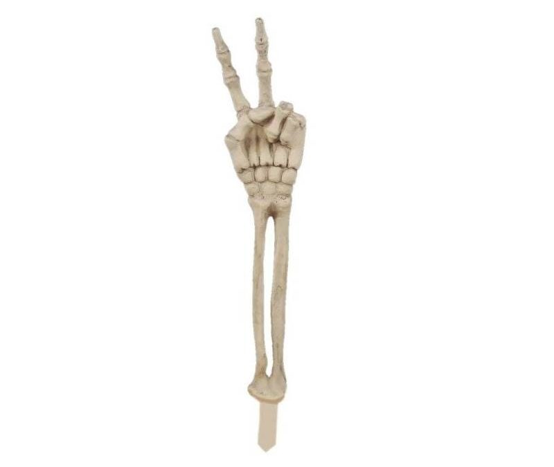 18.5″ Plastic Skeleton Arm Peace Sign Lawn Stake