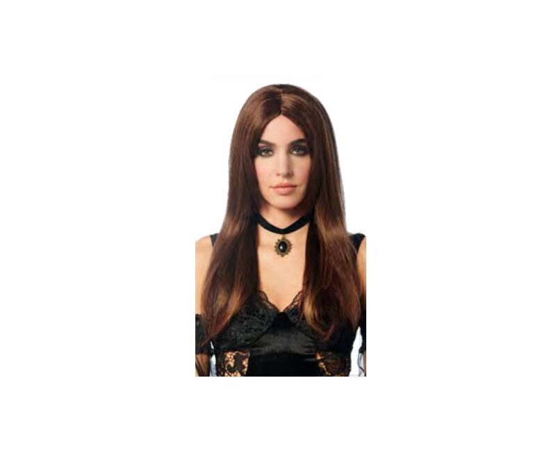 Gothic Goddess Wig Brown w Highlights