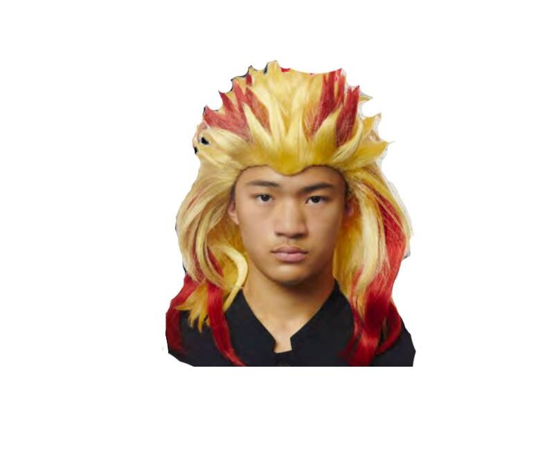 Fire Power Anime Wig Yellow/Red