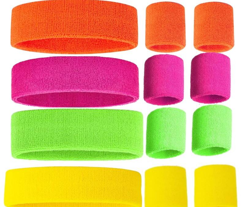 80s 3 Piece Sweatband Set