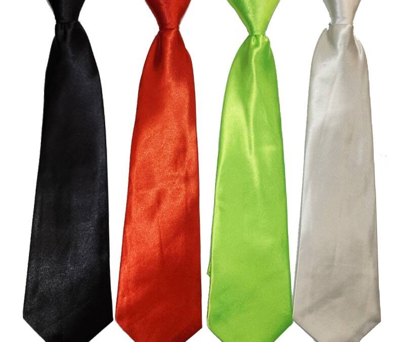 Fabric Zip Up Long Tie