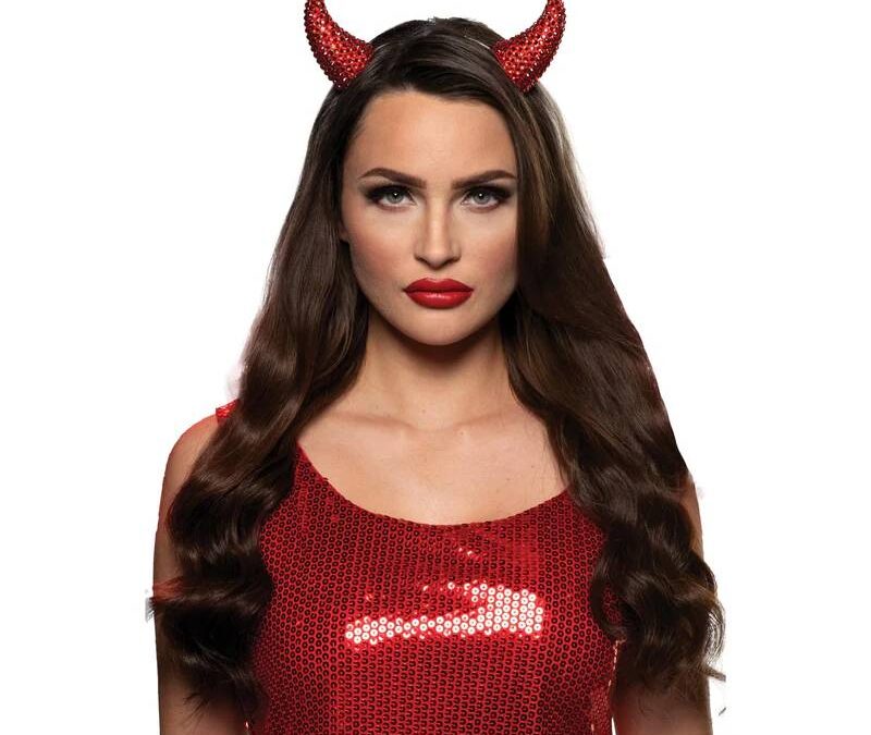Rhinestone Devil Horns Hair Clips