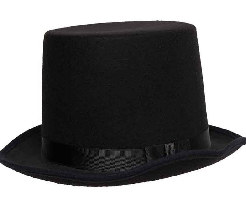 Black Soft Felt Top Hat