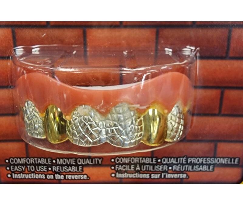 Grillz Costume Diamond Cut Metallic Teeth