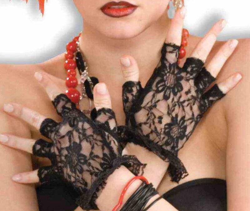 Black Lace Fingerless Gloves