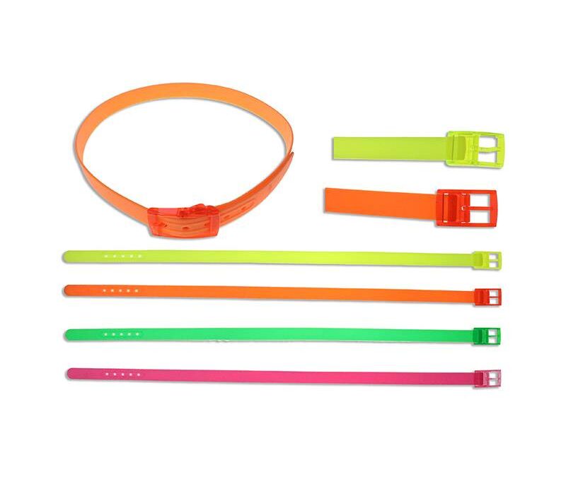 Neon Solid Color Rubber Belt w Buckle