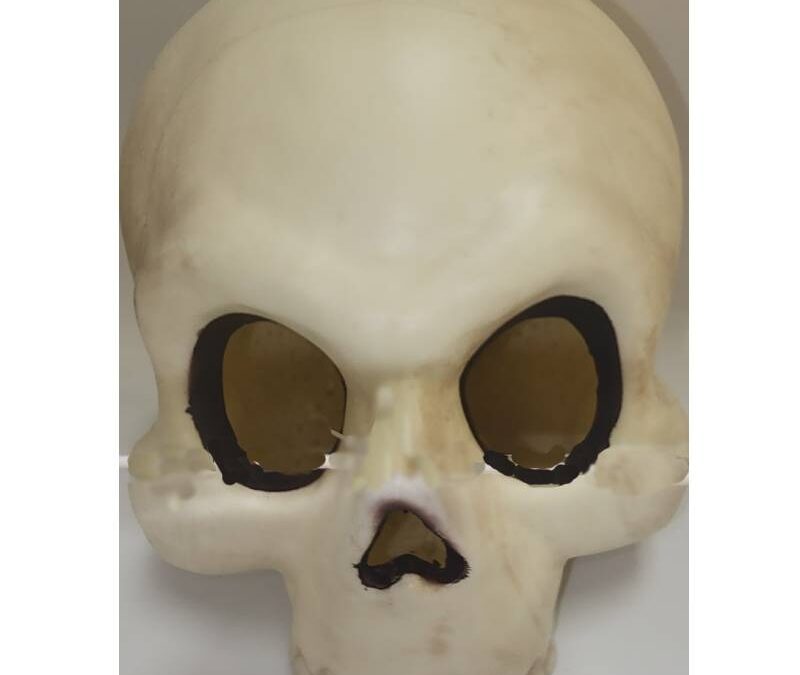 6″ x 8″ Batt-Op Light Up Color Changing Plastic Skull