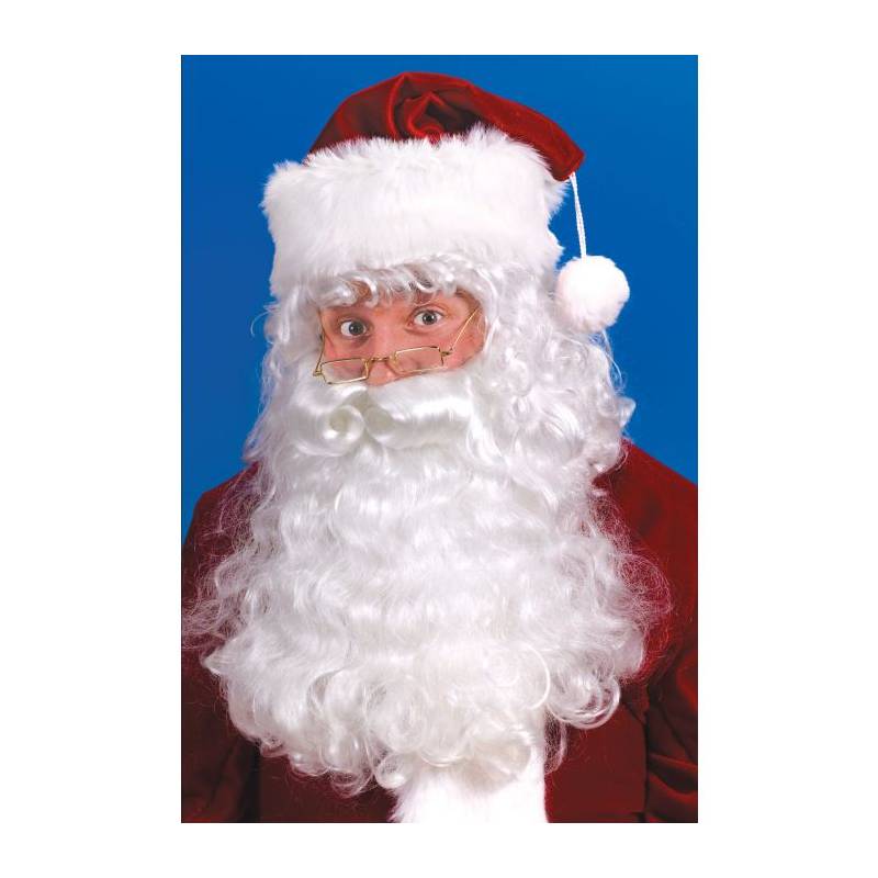 8" White Santa Claus Beard Wig And Eyebrows Christmas Unisex Adult Costume Accessory One Size