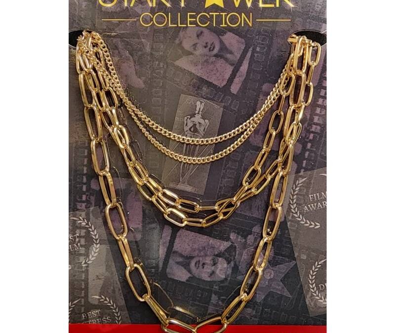 Gold Metal Unisex Multi Loop Chain Necklace