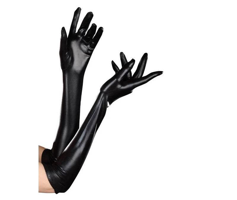 Shiny Stretch Knit Dominique Gloves