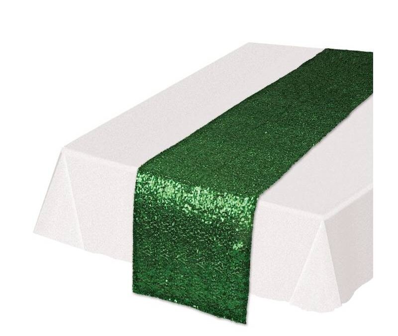 Green Sequined Table Runner